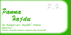 panna hajdu business card